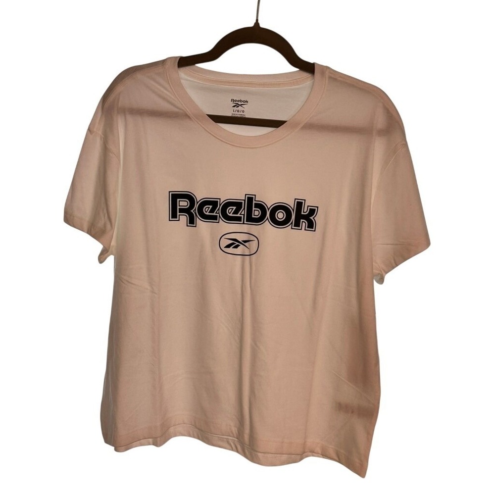 Reebok Womens Retro Active Tee Stark White Graphic Logo T-Shirt REW251TE14011 L